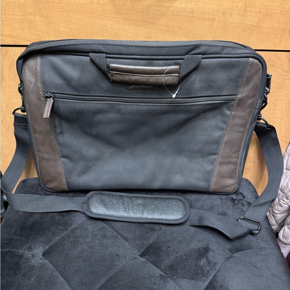 Eddie Bauer Black and Brown Laptop/Brief Bag